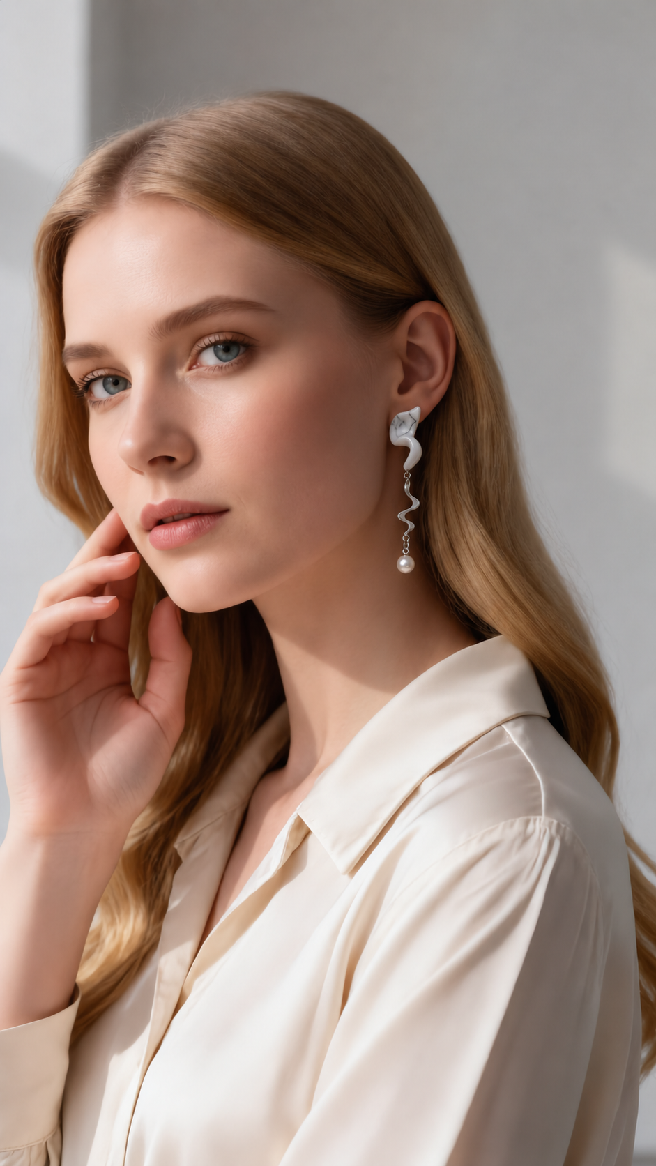 ZELIN ART porcelain jewelry collection worn near the sea